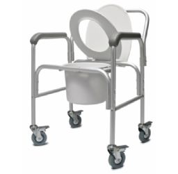 Aluminum Commode 3-in-1 with Backrest, Case of 2